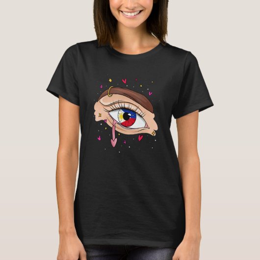 Eyes With Philippines Flag for Philippine People F T-shirt (Voorkant)