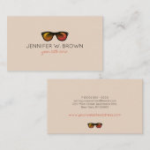 Eyeshzonnebril beige visitekaartje (Voorkant / Achterkant)