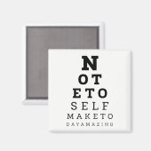 Eyesight Test Note for Self make Today Amazing Magneet (Voorkant / Achterkant)