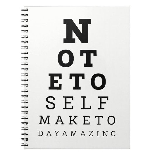 Eyesight Test Note for Self make Today Amazing Notitieboek (Voorkant)