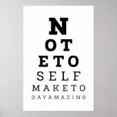 Eyesight Test Note for Self make Today Amazing Poster (Voorkant)