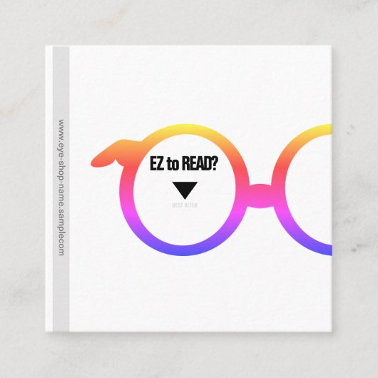 Eyeslijtawinkel Vierkante Visitekaartje (Voorkant)