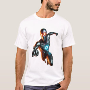 Eyesman - futuristische heldhaftige sprong t-shirt
