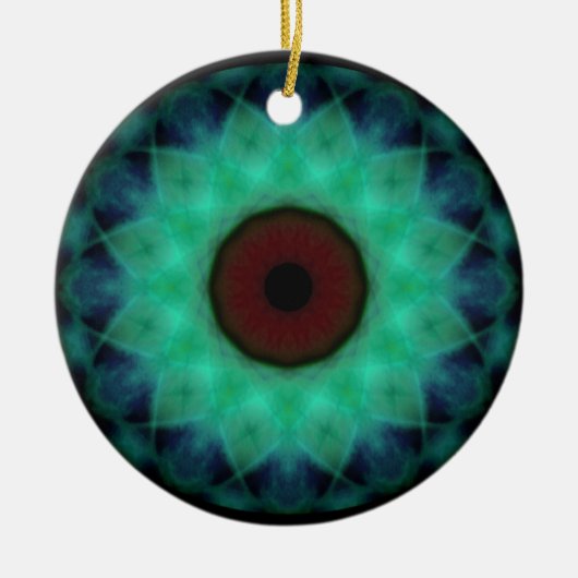 Eyesore Blauwgroen Evil Eye Keramisch Ornament (Voorkant)