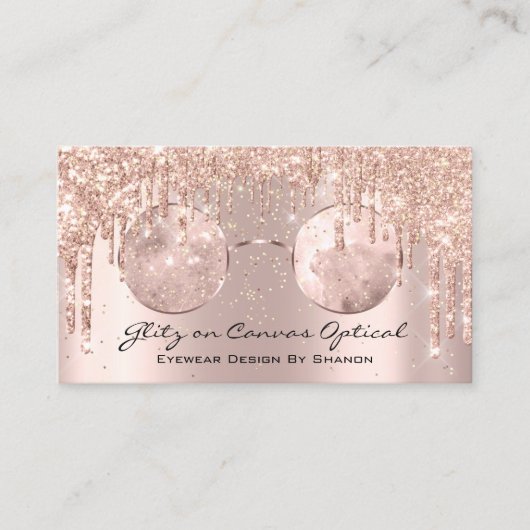 Eyewear Optometrist Eyeglasses Roos Gold Visitekaartje (Voorkant)