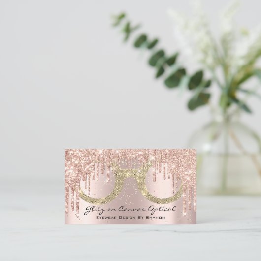 Eyewear Optometrist Eyeglasses Roos Gold Visitekaartje (Staand voorkant)