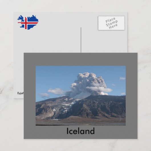 Eyjafjallajökull-uitbarsting, IJsland Briefkaart (Voorkant / Achterkant)