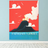 Eyjafjallajokull  Vacation Poster Art Canvas Afdruk (Insitu (Houten vloer))