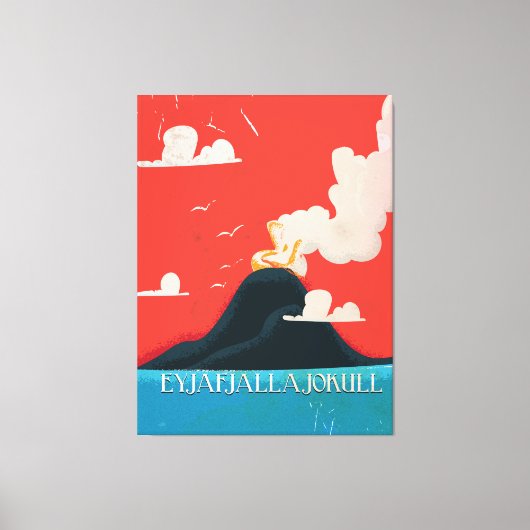 Eyjafjallajokull  Vacation Poster Art Canvas Afdruk (Voorkant)