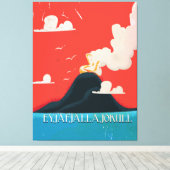 Eyjafjallajokull  Vacation Poster Art Canvas Afdruk (Insitu (Houten vloer))