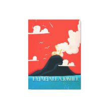 Eyjafjallajokull Vintage Vakantieposter Kunst