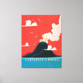 Eyjafjallajokull Vintage Vakantieposter Kunst Canvas Afdruk