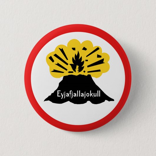 Eyjafjallajokull Volcano Button Badge (Voorkant)