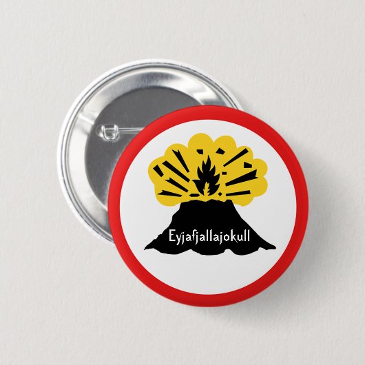 Eyjafjallajokull Volcano Button Badge (Voorkant /achterkant)