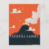 Eyjafjallajökull Volcano Travel Poster Briefkaart (Voorkant)