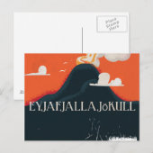 Eyjafjallajökull Volcano Travel Poster Briefkaart (Voorkant / Achterkant)