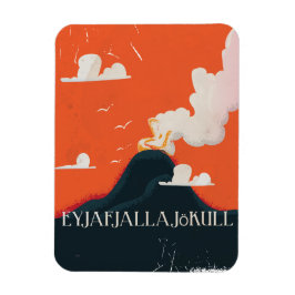 Eyjafjallajökull Volcano Travel Poster Magneet