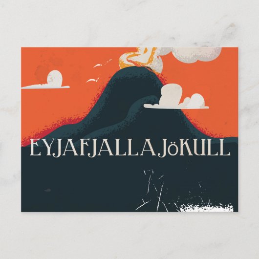 Eyjafjallajökull Vulkaan Reisposter Briefkaart (Voorkant)