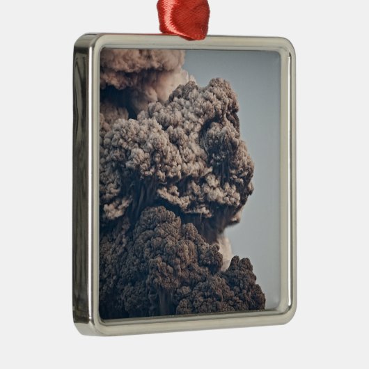 Eyjafjalljokull-vulkaanuitbarsting Metalen Ornament (Rechts)