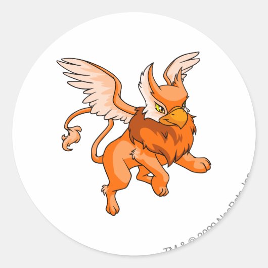 Eyrie Sinaasappel Ronde Sticker (Voorkant)