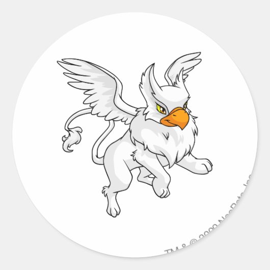 Eyrie White Ronde Sticker (Voorkant)