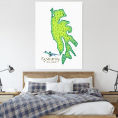 Eysturoy Faeröer Reizen kaart Canvas Afdruk (Insitu (Slaapkamer))