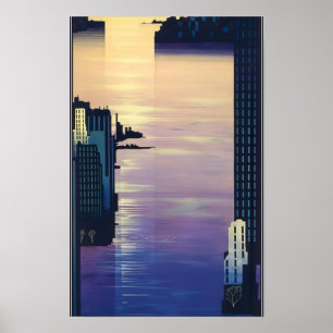 Eyvind Earle -  East River - Magisch realisme Poster