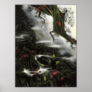 Eyvind Earle -  Flarden van mist en tak - 1996; On Poster