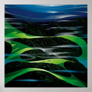 Eyvind Earle - Groene velden - 1994; Verenigde St Poster