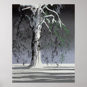 Eyvind Earle - Sparboom in de sneeuw - 1975; Vere Poster