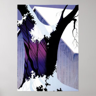 Eyvind Earle - Violet Tree and Barn - 1975; Veren Poster