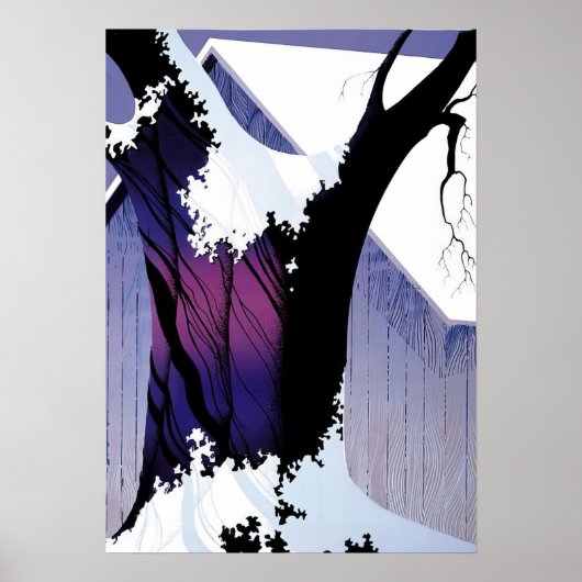 Eyvind Earle -  Violet Tree and Barn - 1975; Veren Poster (Voorkant)