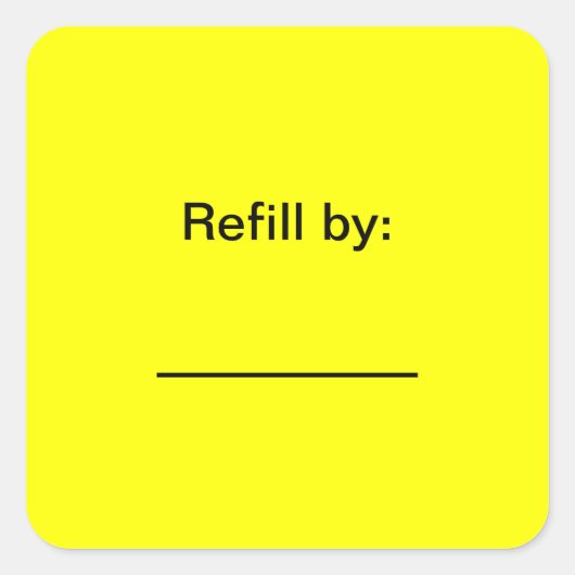 EZ-C Bright Yellow Prescription Refill Sticker (Voorkant)