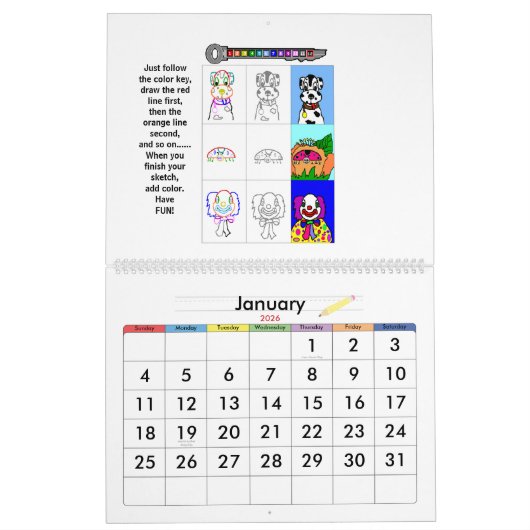 EZ Doodle - Draw op me..... Kalender (Jan 2026)