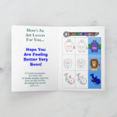 Ez Doodle-Get Well Kaart-Drawing Lesson Kaart (Binnen)