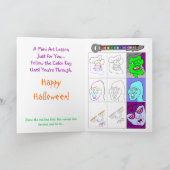 EZ Doodle kunstles Halloween Haunted House Kaart (Binnen)
