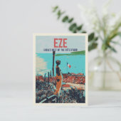 Eze, dorp Cote d'Azur Frankrijk, middellandse zee Briefkaart (Staand voorkant)