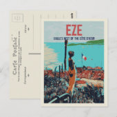 Eze, dorp Cote d'Azur Frankrijk, middellandse zee Briefkaart (Voorkant / Achterkant)