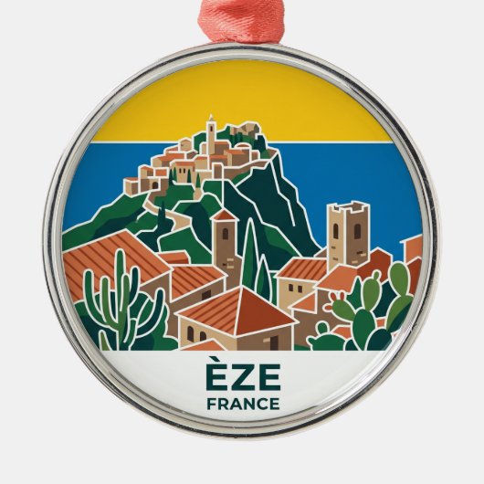 Èze Frankrijk Metalen Ornament (Voorkant)