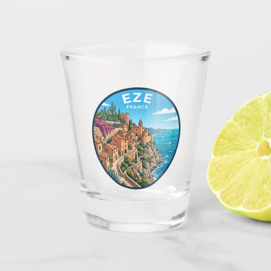 Èze Frankrijk Shot Glas (Voorkant)