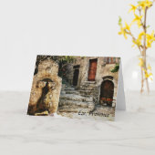 Eze, het wenskaart van de Provence Kaart (Gele Bloem)