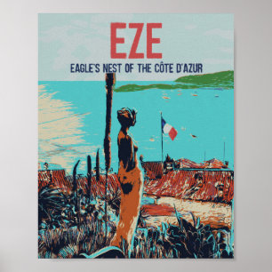 Eze mediterraan dorp Cote d'Azur Frankrijk Poster