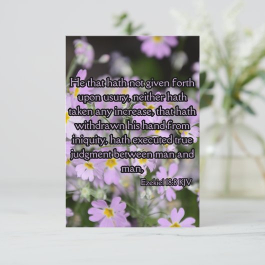 Ezechiël 18:8 KJV Bijbel Verse Pic Groet Kaart (Staand voorkant)