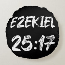 Ezechiël 25 17 Grunge Typografie Bijbeltekst Label