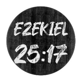 Ezechiël 25 17 Grunge Typografie Verslabel Snijplank