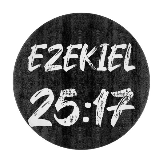 Ezechiël 25 17 Grunge Typografie Verslabel Snijplank (Voorkant)