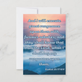 Ezechiël 25:17 KJV Bijbelvers Pic Wenskaart Kaart