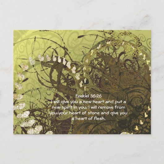 Ezechiël 36:26 zal u een nieuw hart geven en een briefkaart (Voorkant)