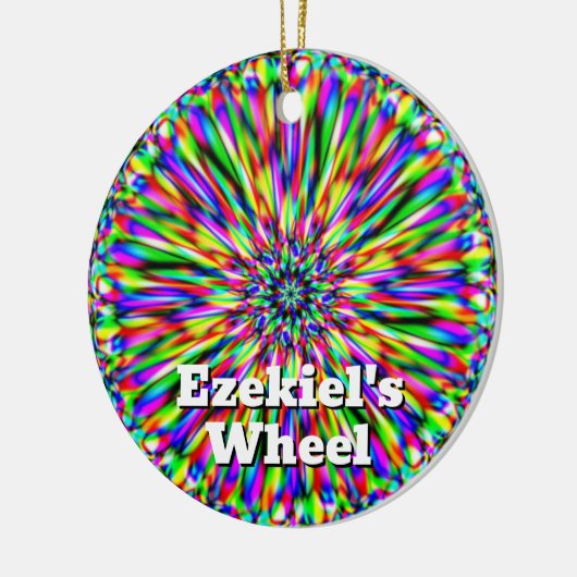 Ezechiëls wiel (U mag de woorden veranderen) Keramisch Ornament (Links)