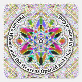 Ezechiël's Wiel: Visioenen van God Vierkante Sticker